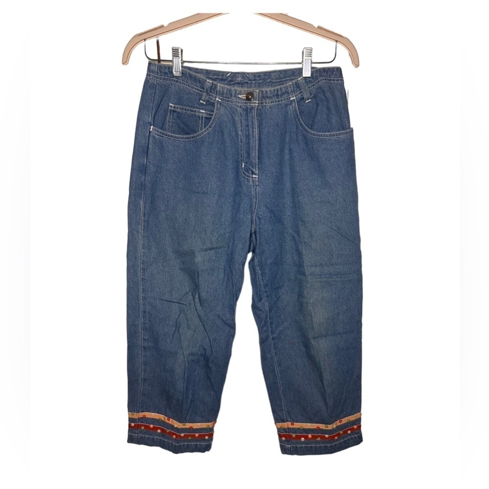Embroidered Denim Capri Pants Teachercore 8